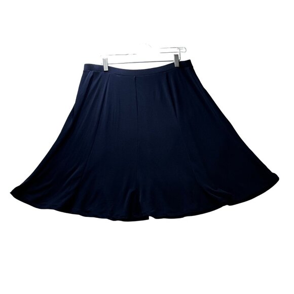 LIZ CLAIBORNE Women's Darkest Sky Blue A-Line Skirt Size Polyester Stretch L - Picture 9 of 12